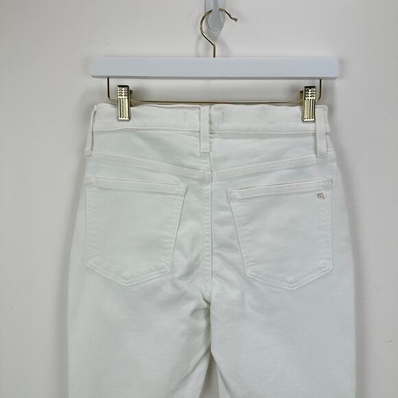 Madewell Kick Out Crop Jeans Pure White Stretch Mid Rise Flare NI961 US 25 NWT - Picture 13 of 16